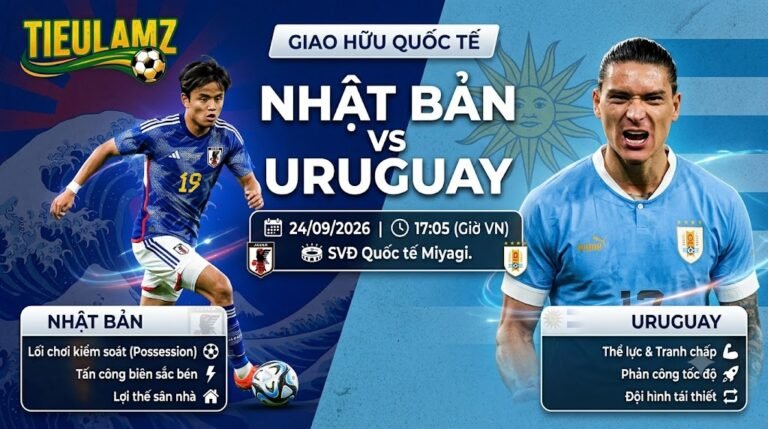 Nhận định bóng đá Nhật Bản vs Uruguay 17h05 ngày 24/09/2026 - TieuLamTV